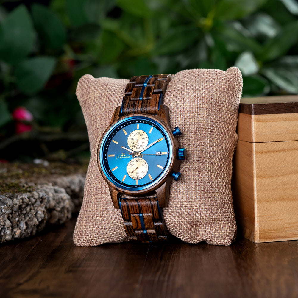 Aries Zebrawood Chronograph Wooden Watch | Joycoast