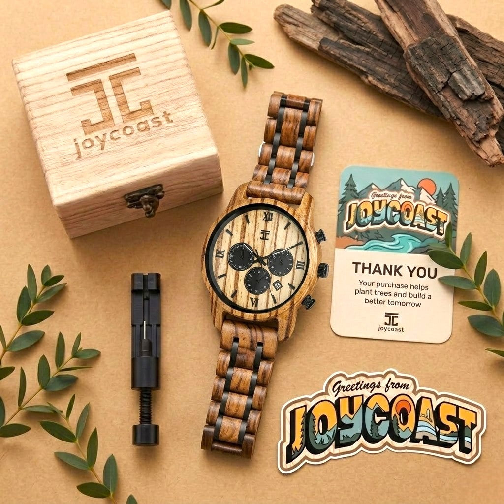 Breiler Zebrawood Chronograph Watch