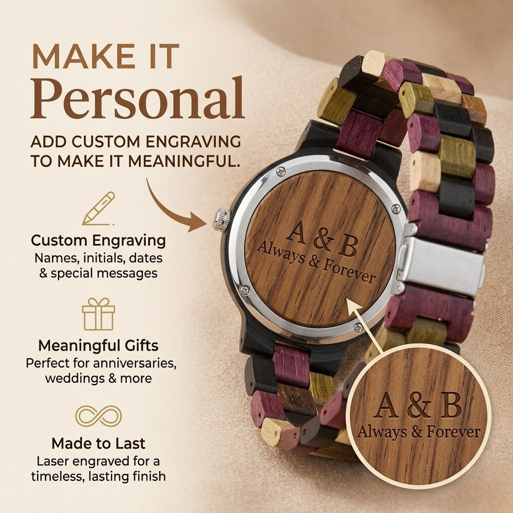 Kaleidoscope Multi-Wooden Watch | Unisex Gift