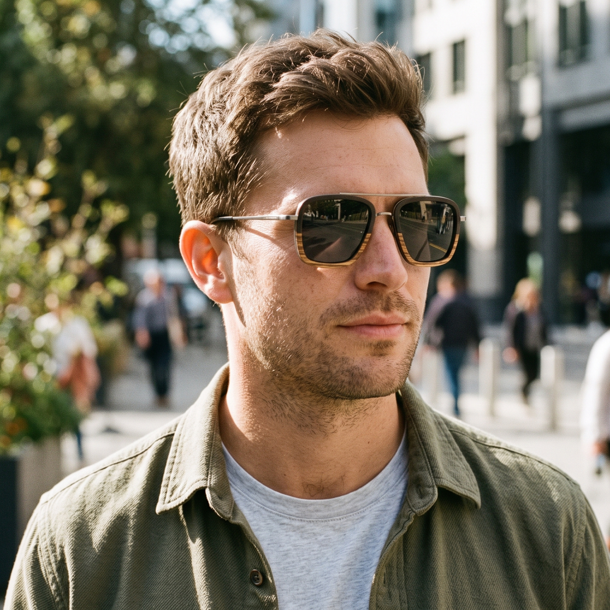Ebony wooden sunglasses with dark lenses