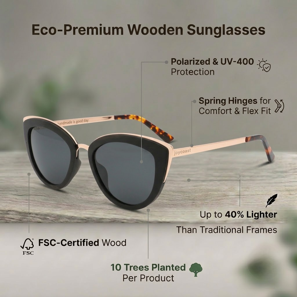 Women’s cat-eye sunglasses with dark lenses and tortoiseshell-toned frames
