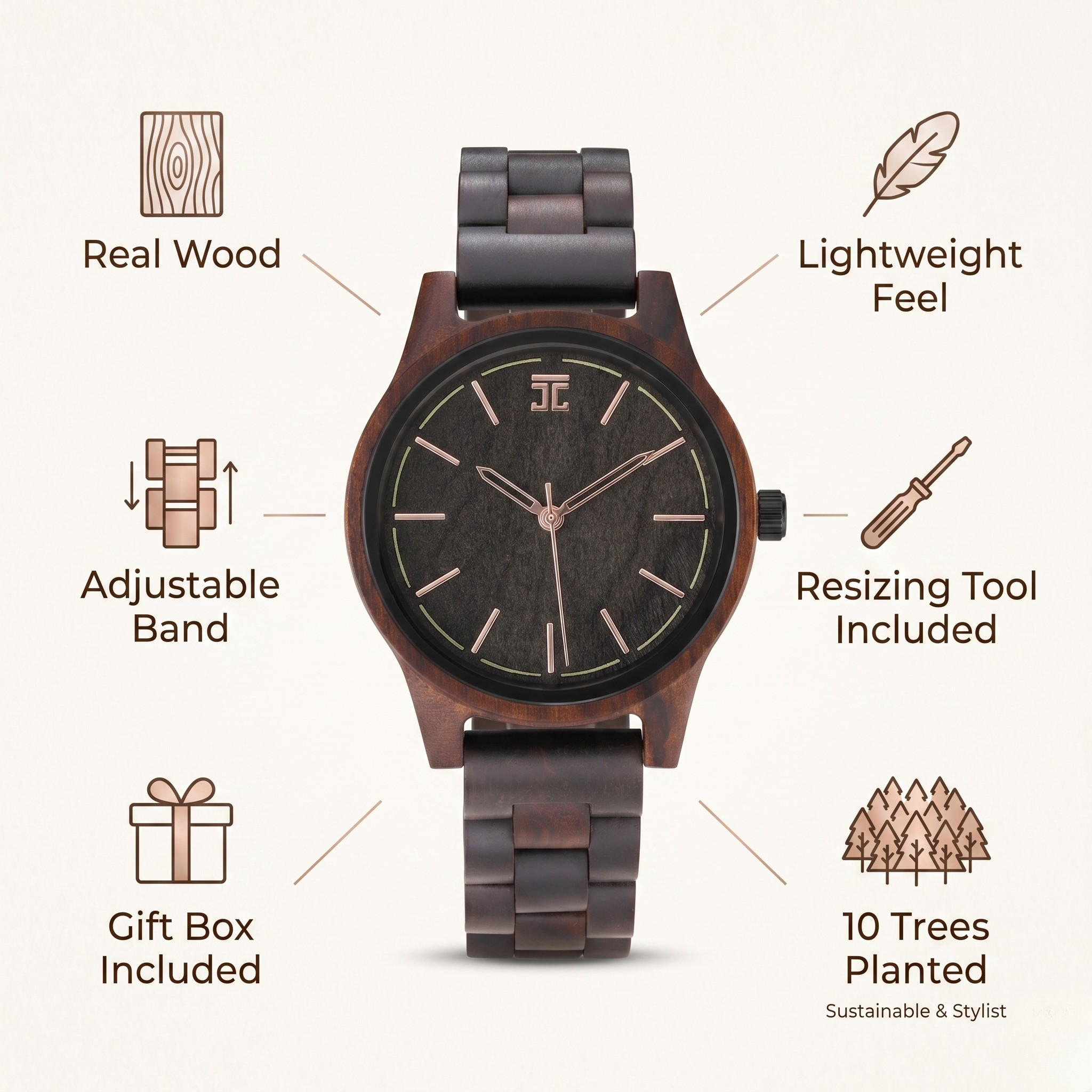 Mini Chocolate Rose 36mm Women's Watch