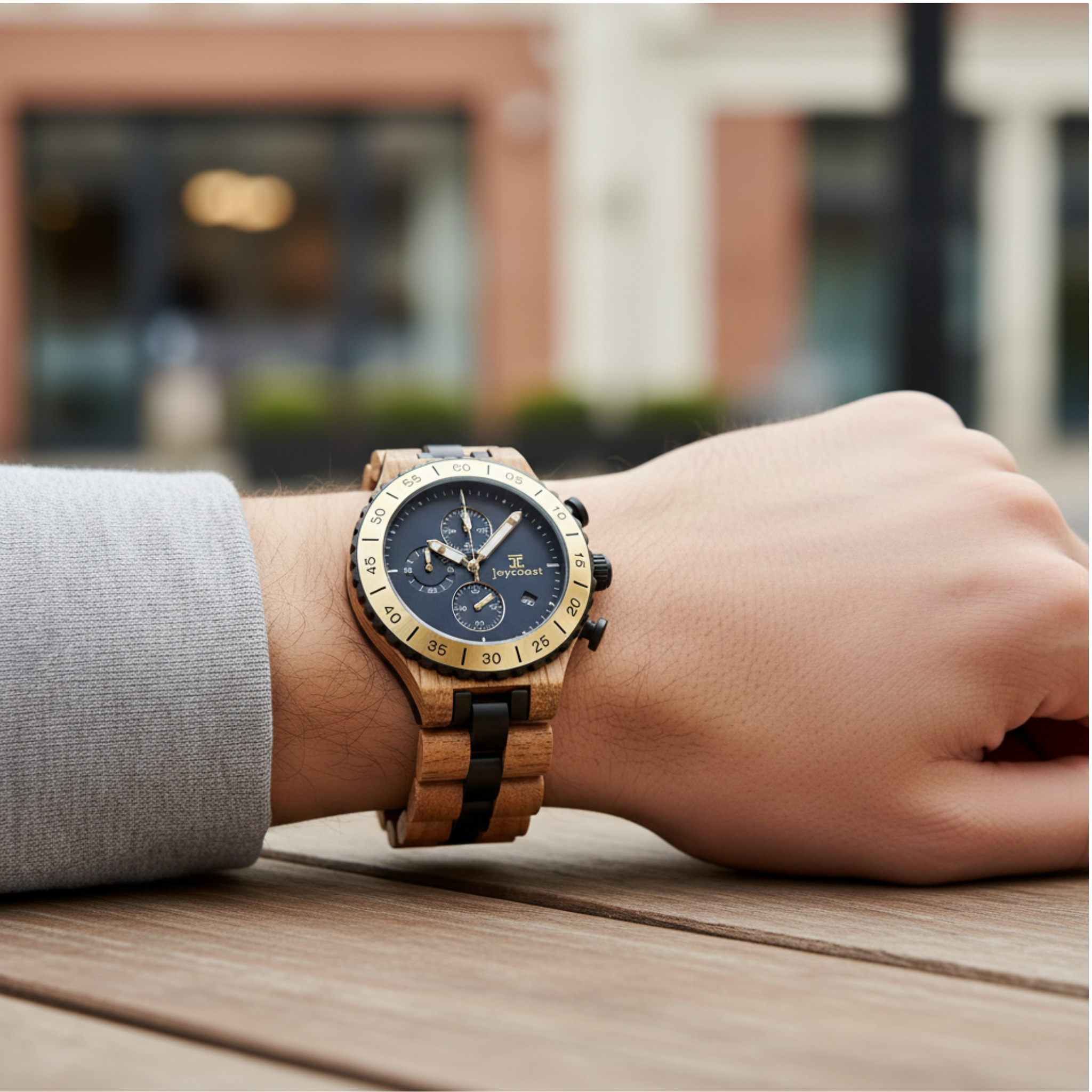 Olympus Zebrawood Chronograph Watch