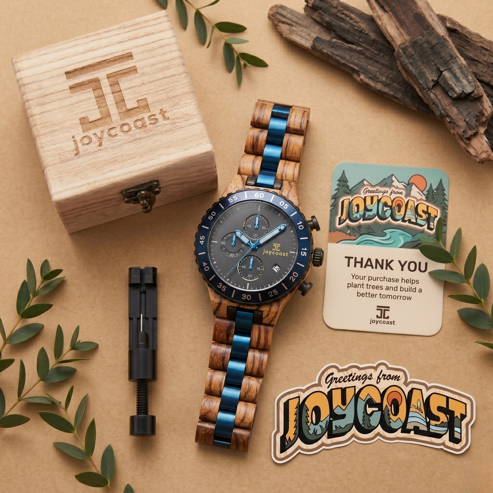 Zion Zebrawood Chronograph Watch