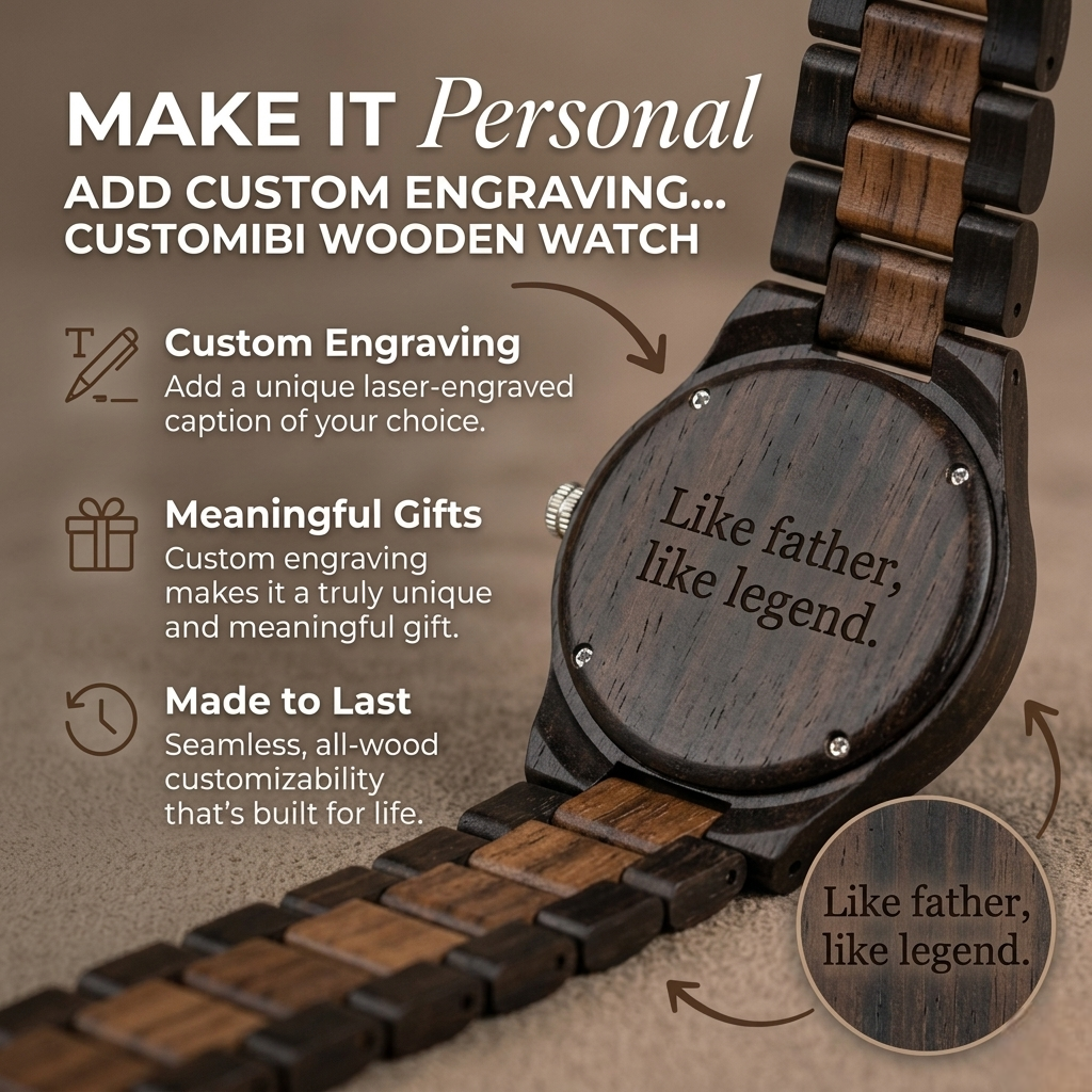 Hex Walnut & Dark Sandalwood Mens Watch