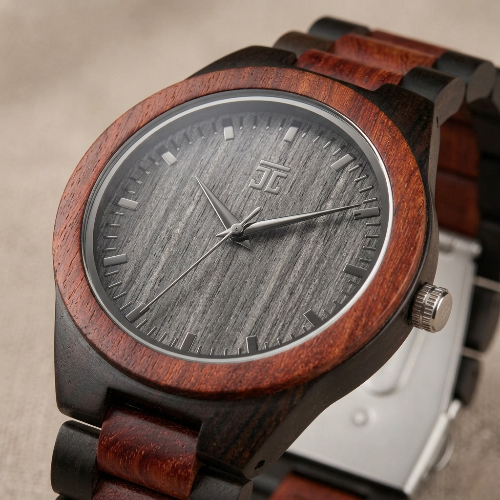 Molten Red Sandalwood & Ebony Mens Watch