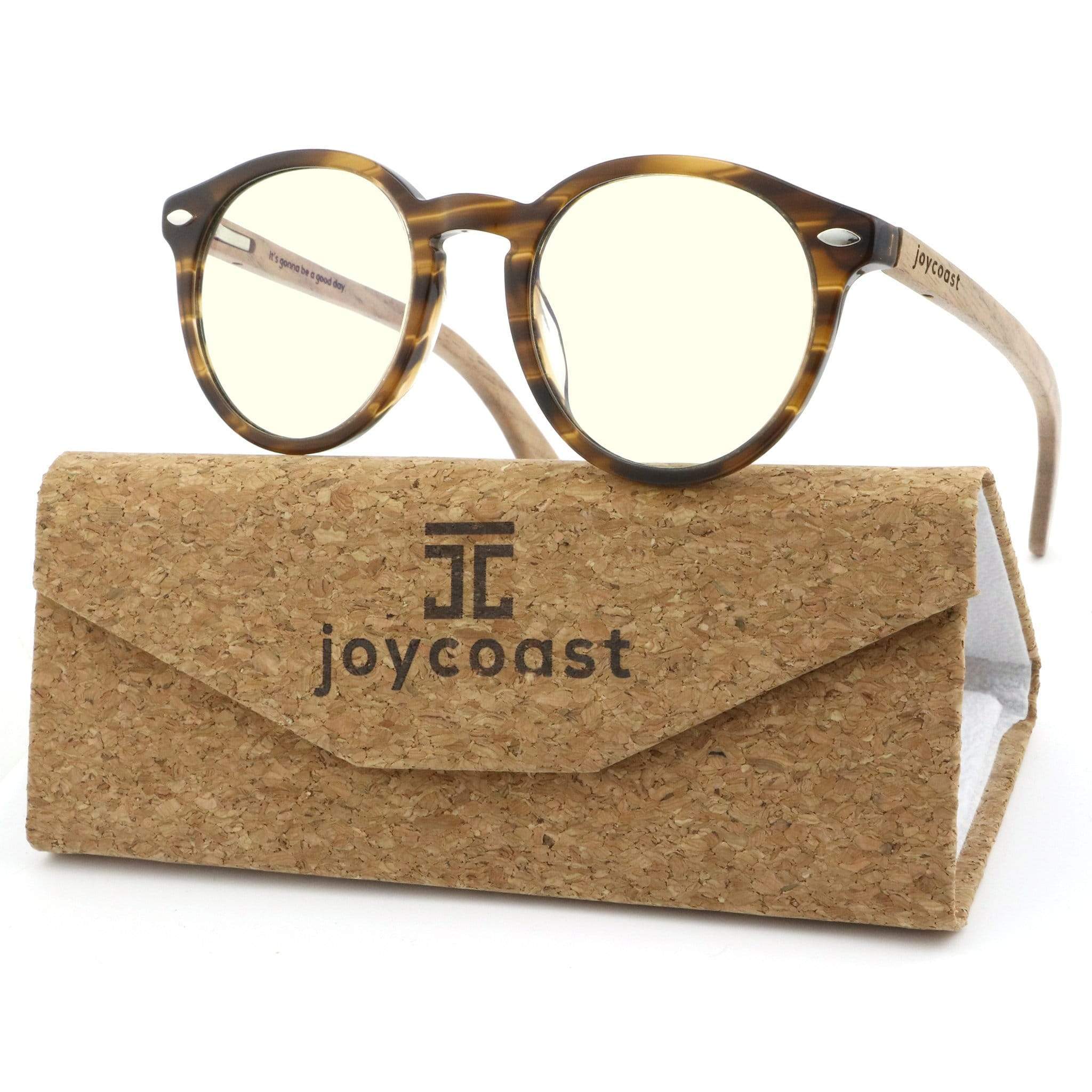 "Mojave" | Caramel Acetate & Walnut Blue Light Blocking Glasses - Joycoast