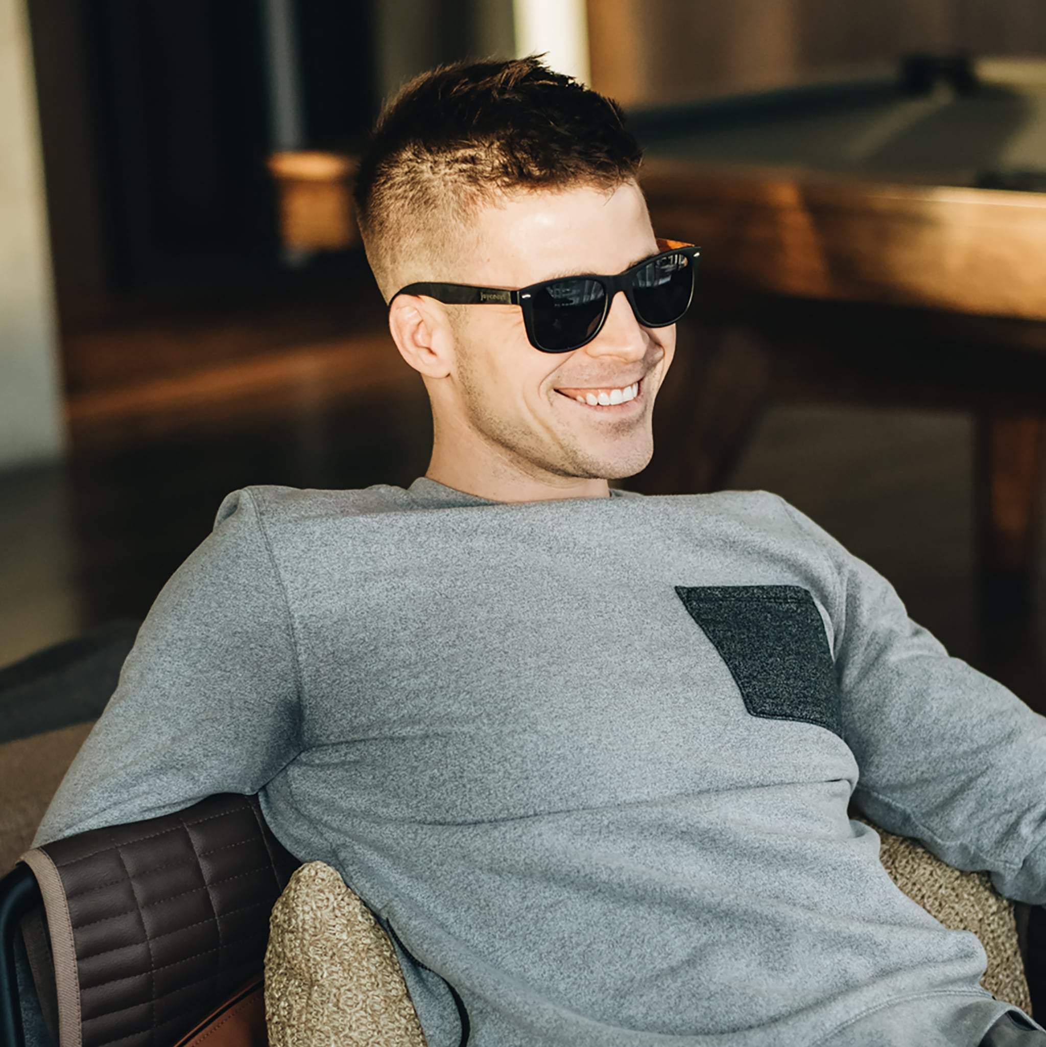 happy man wearing joycoast sunglasses