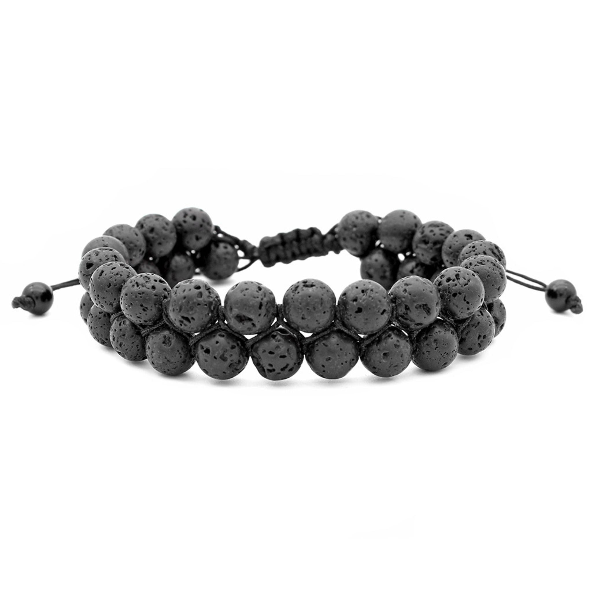 Double Stacked Lava Bead Bracelet