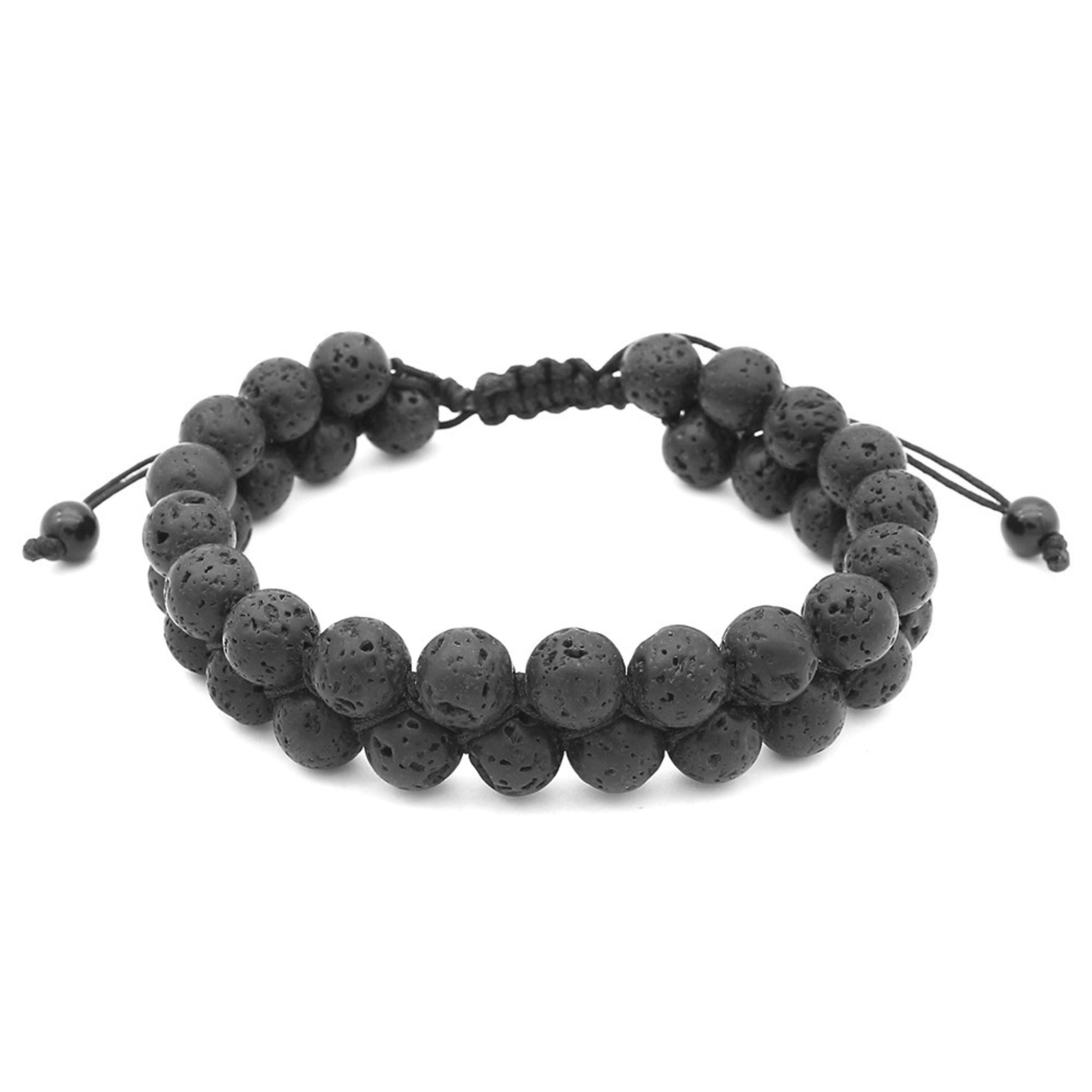 Double Stacked Lava Bead Bracelet