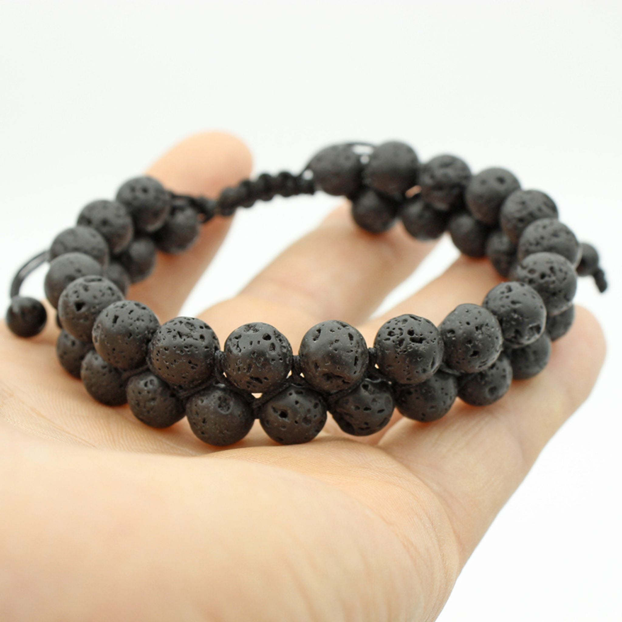 Double Stacked Lava Bead Bracelet