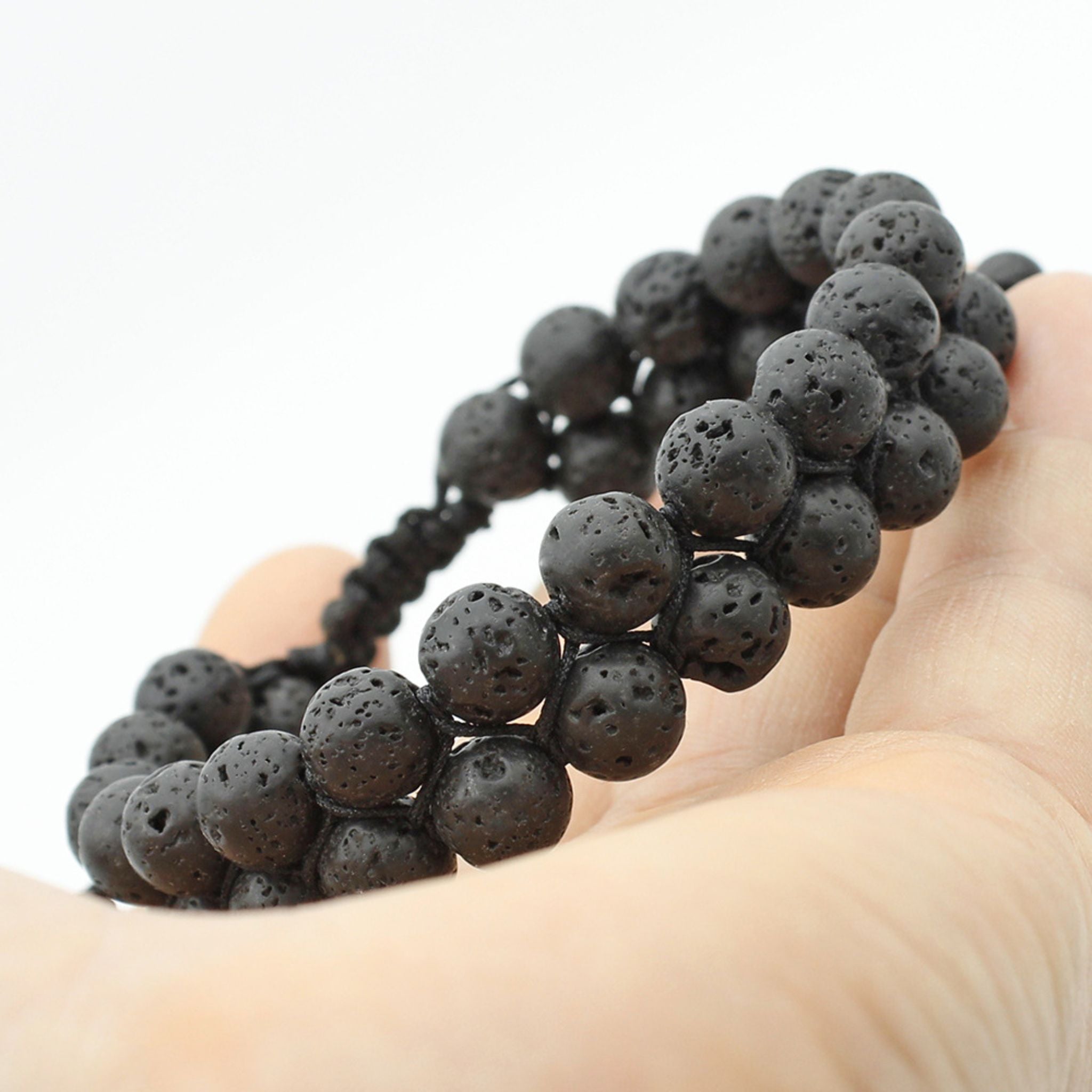 Double Stacked Lava Bead Bracelet