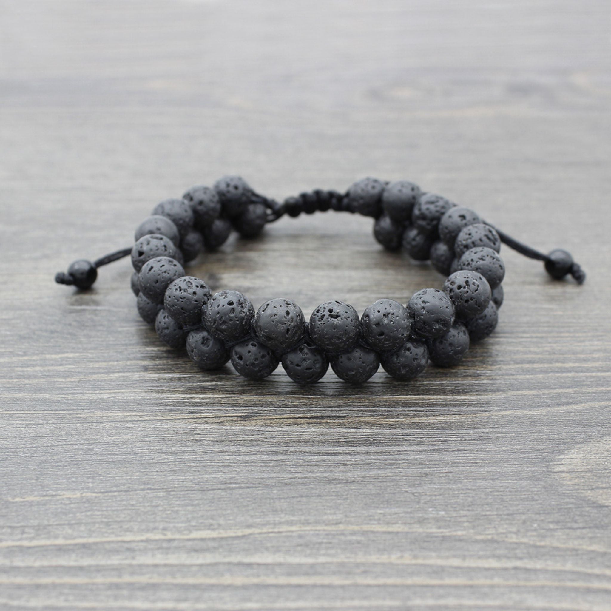 Double Stacked Lava Bead Bracelet