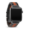 Apple Watch wood and black sandalwood band with metal links
