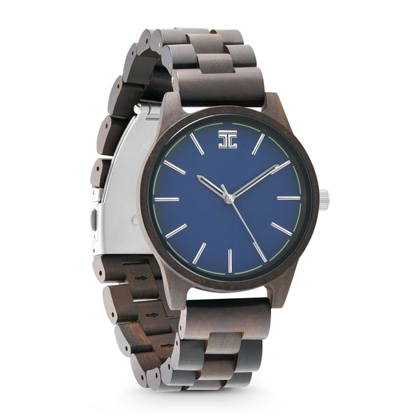 Dark Sandalwood (Blue Face) | Wooden Watch by Joycoast