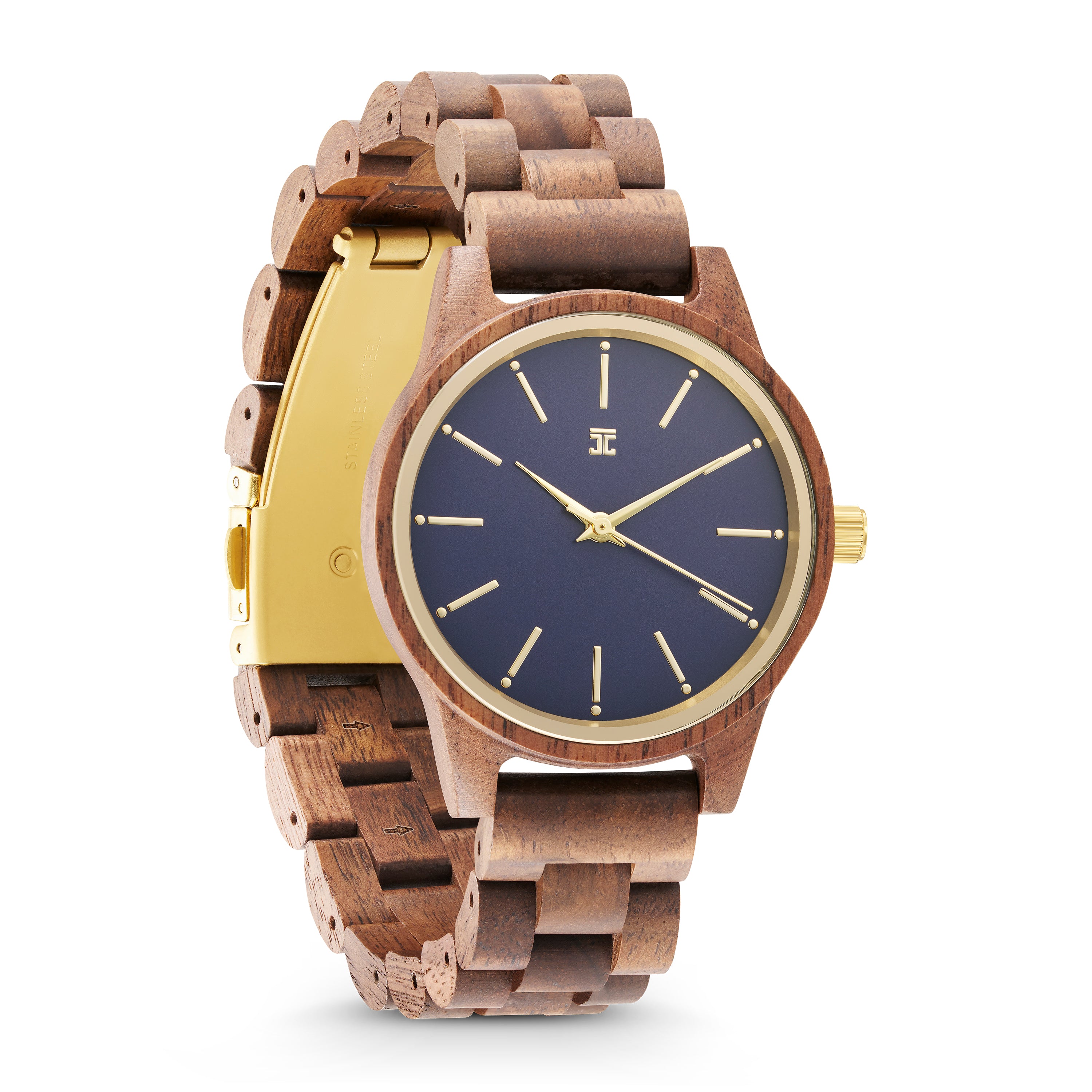 Mini Blue Sapphire (36mm)| Walnut Wood Watch