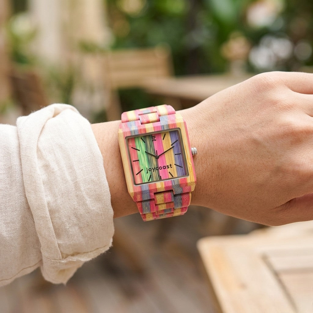Fruitloops Squared Bamboo Square Watch | OG Collection