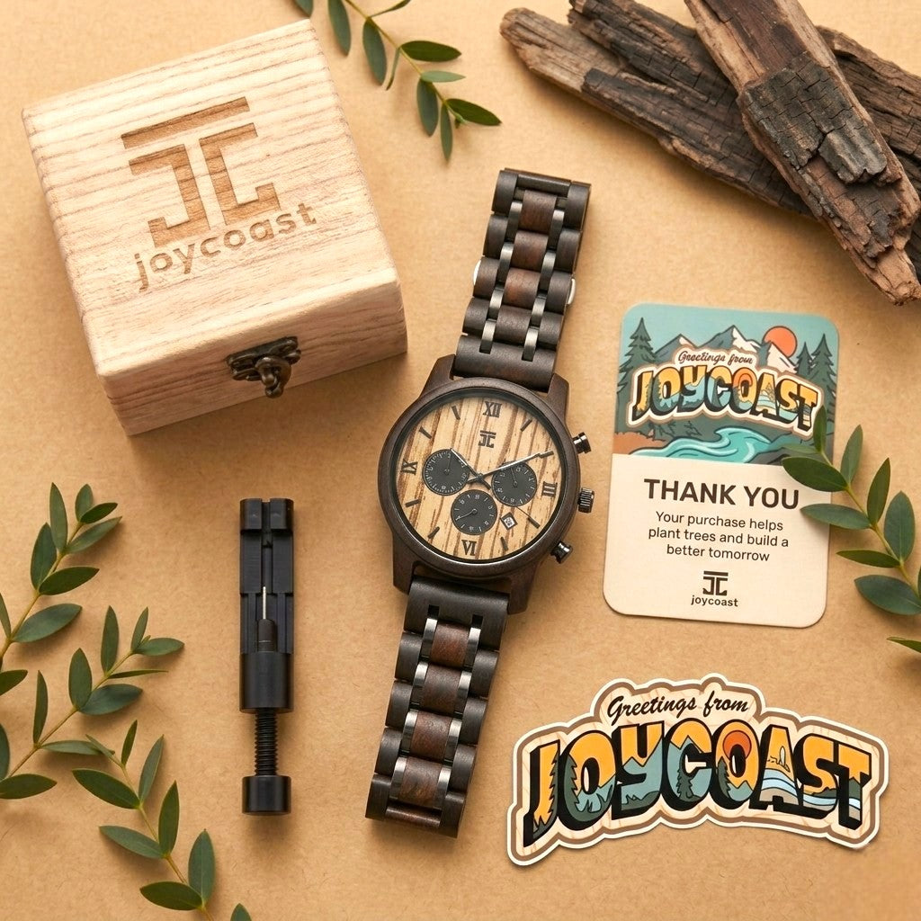 Wild Black Sandalwood & Zebrawood Chronograph Watch