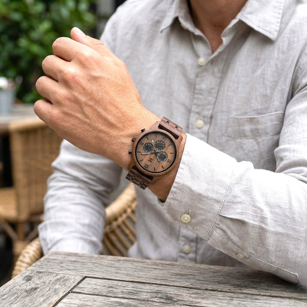 Espresso Walnut Chronograph Watch
