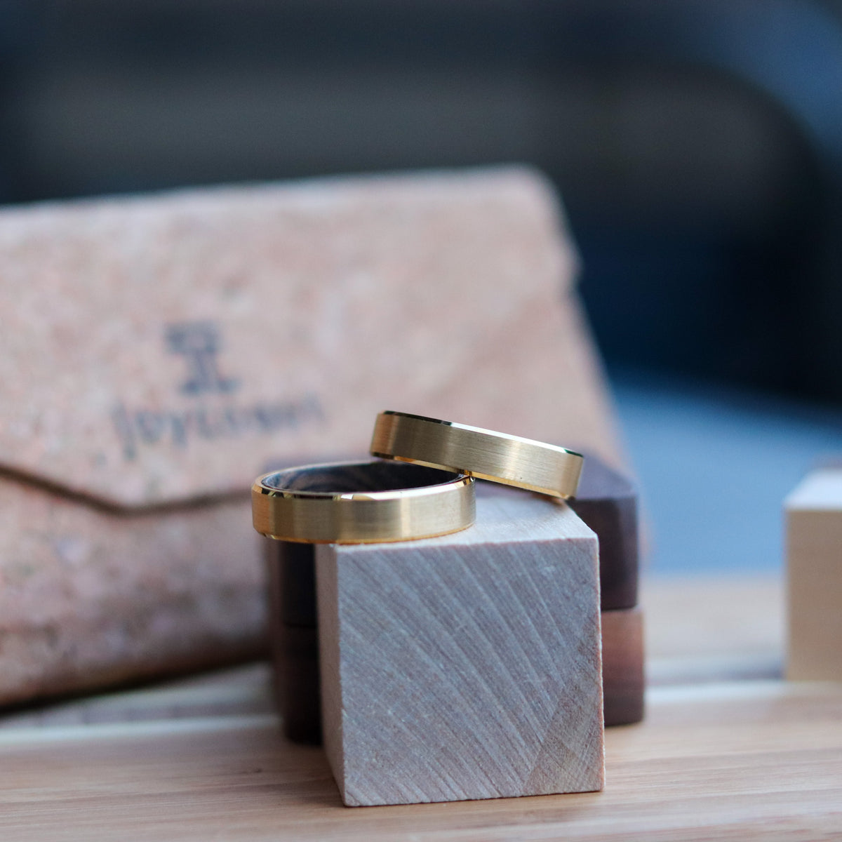 Playboy Gold Tungsten Koa Ring | Men