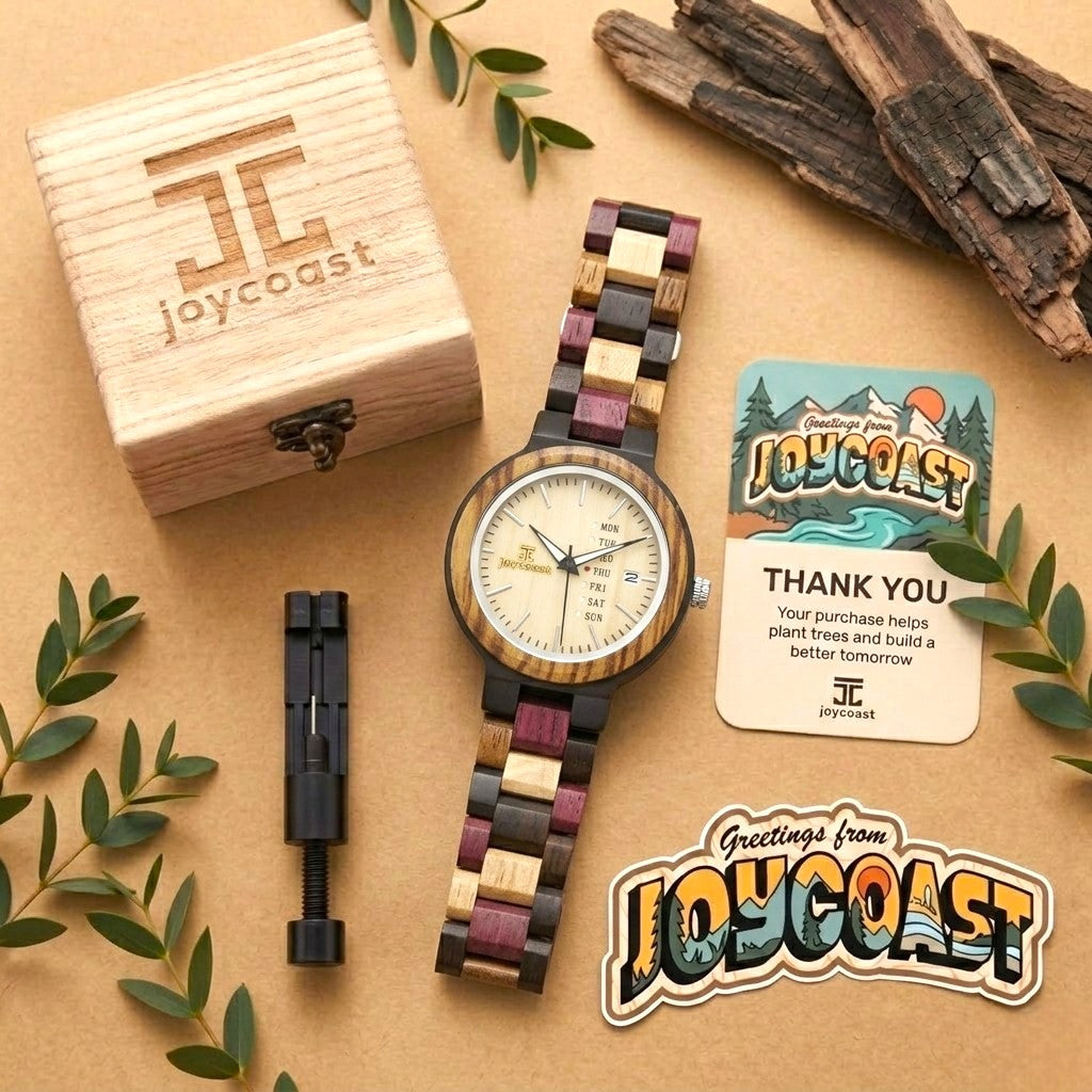 Kaleidoscope Multi-Wooden Watch | Unisex Gift