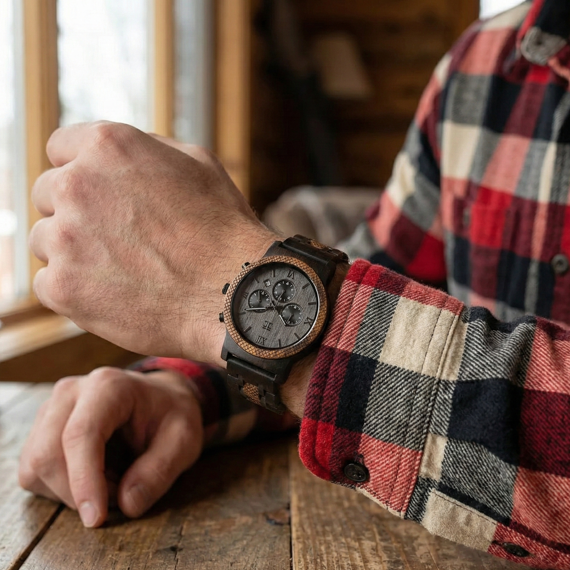 Dark Sandalwood x Zebra Wooden Chronograph Watch | Joycoast Dark Sandalwood x Zebra Wooden Chronograph Watch | Joycoast
