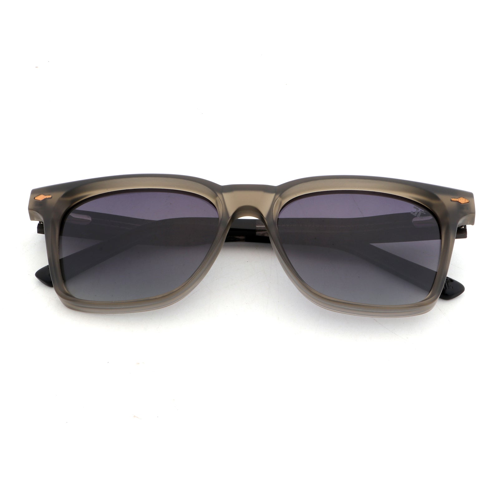 Kids square sunglasses with dark tinted lenses and brown-toned frame