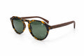 Kids round sunglasses with tortoiseshell frame, green lenses, Joycoast UV400