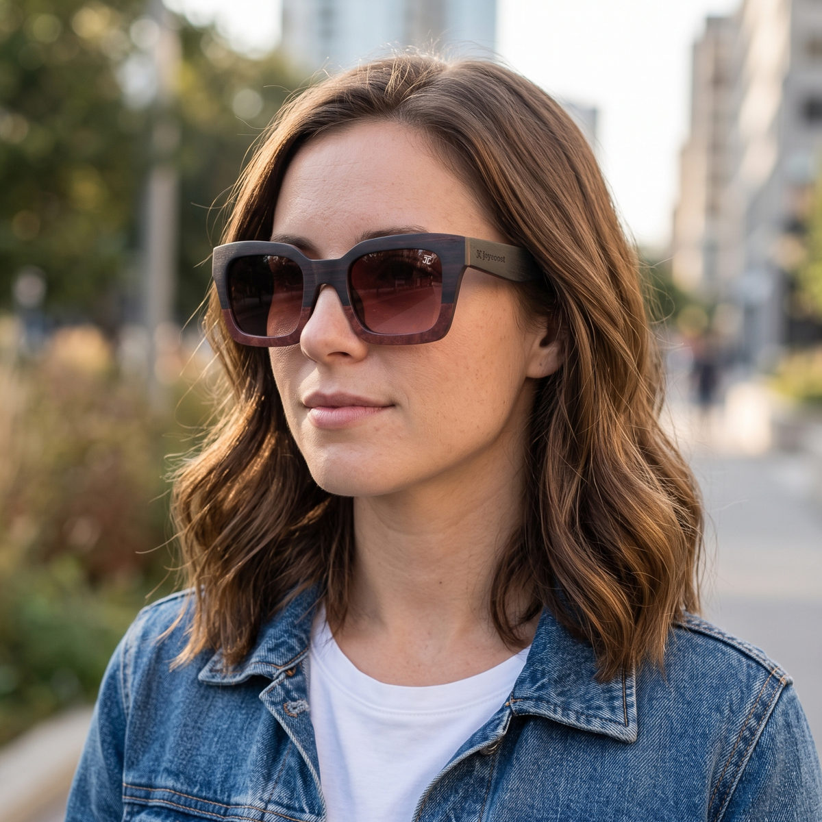 Tannar dark square sunglasses with tinted lenses