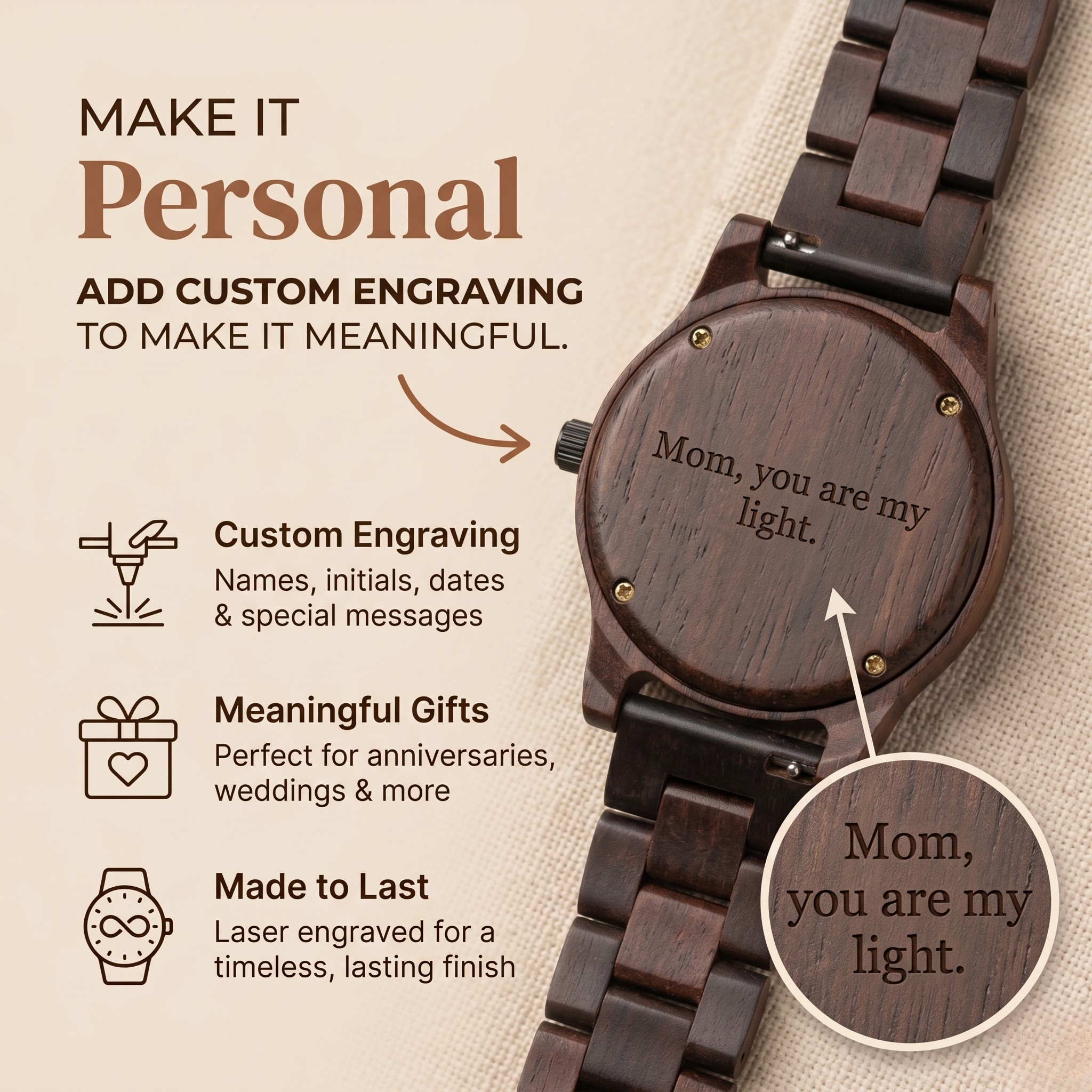 Mini Chocolate Rose 36mm Women's Watch
