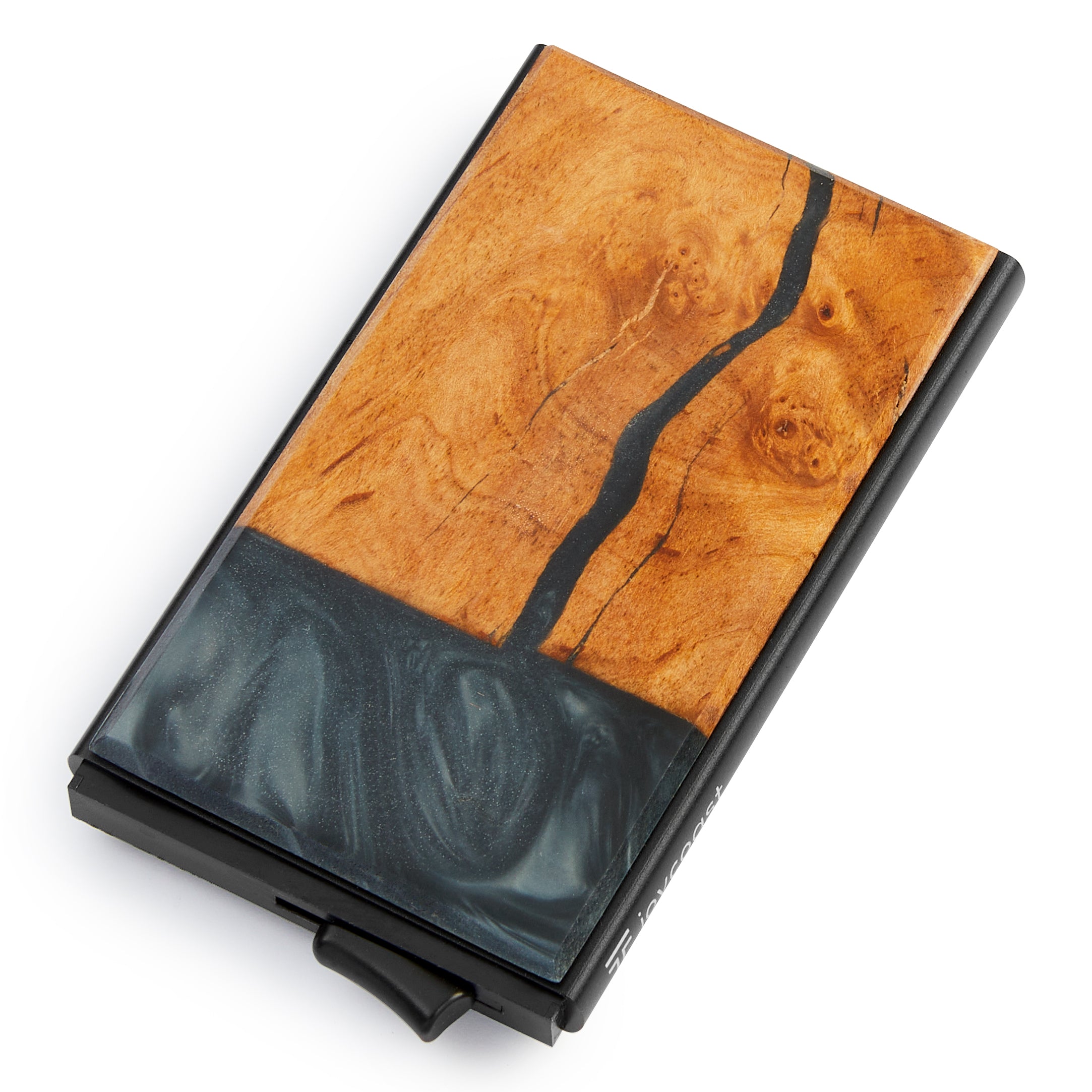 Black Wood Resin Slim Wallet | Men's | Joycoast
