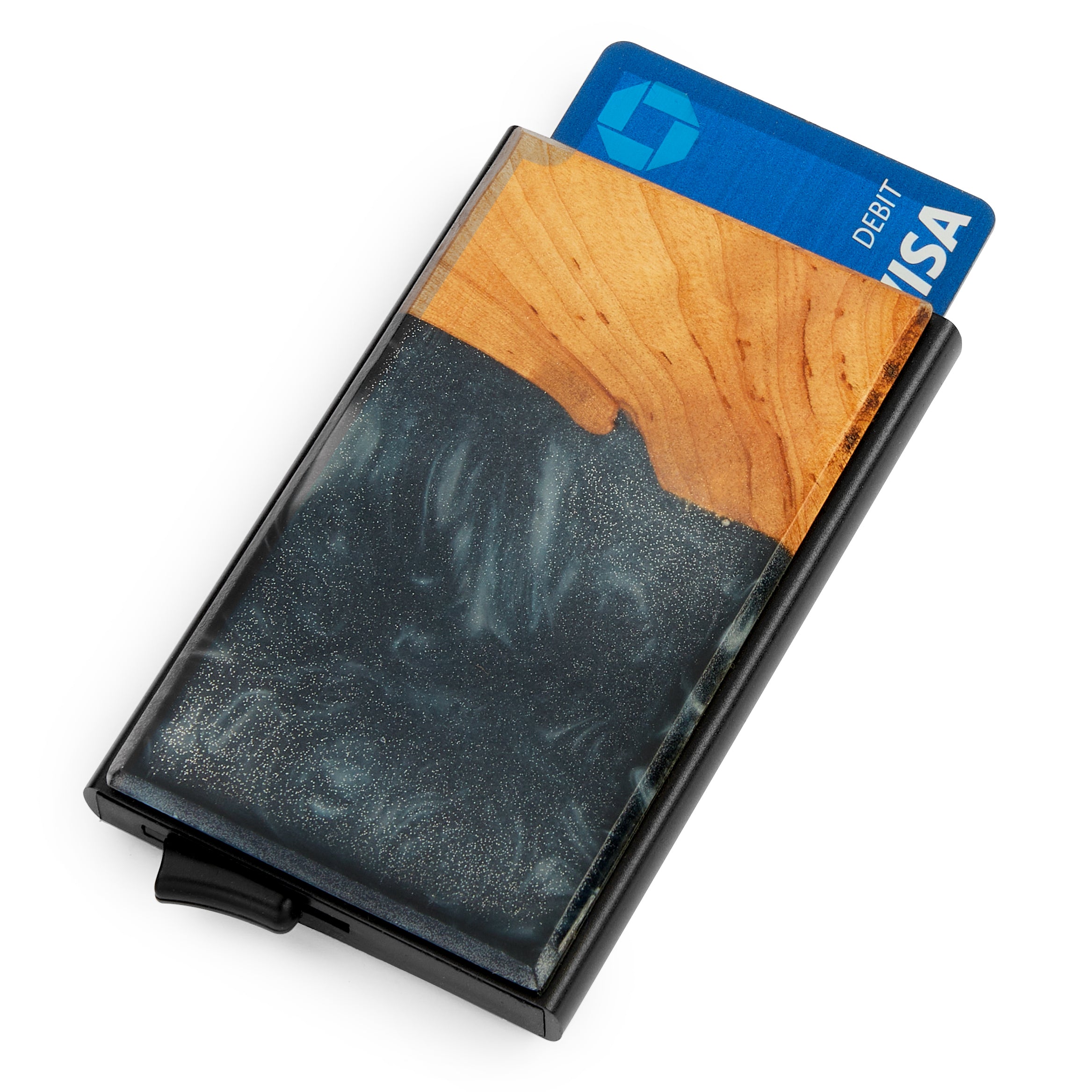 Black Wood Resin Slim Wallet | Men's | Joycoast