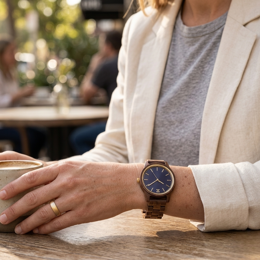 Blue Sapphire 42mm Walnut Northstar Watch