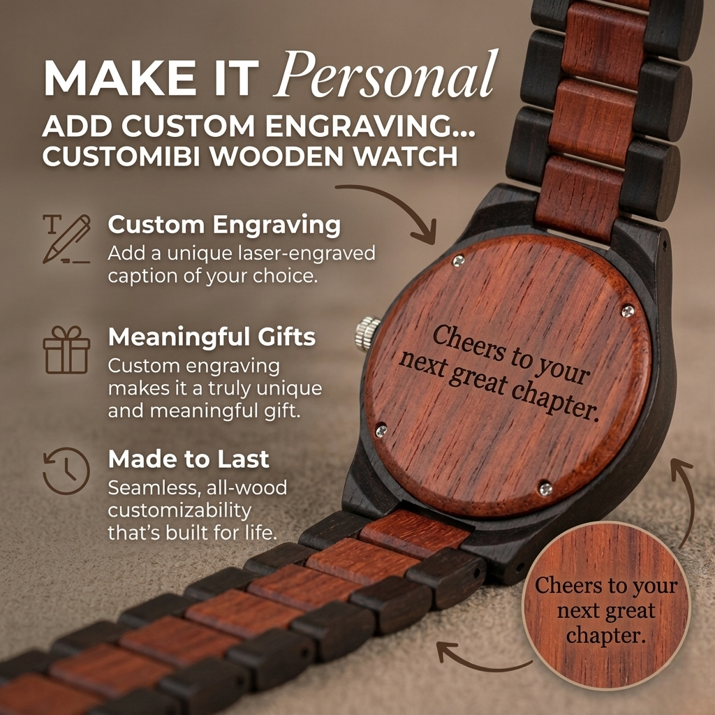 Molten Red Sandalwood & Ebony Mens Watch