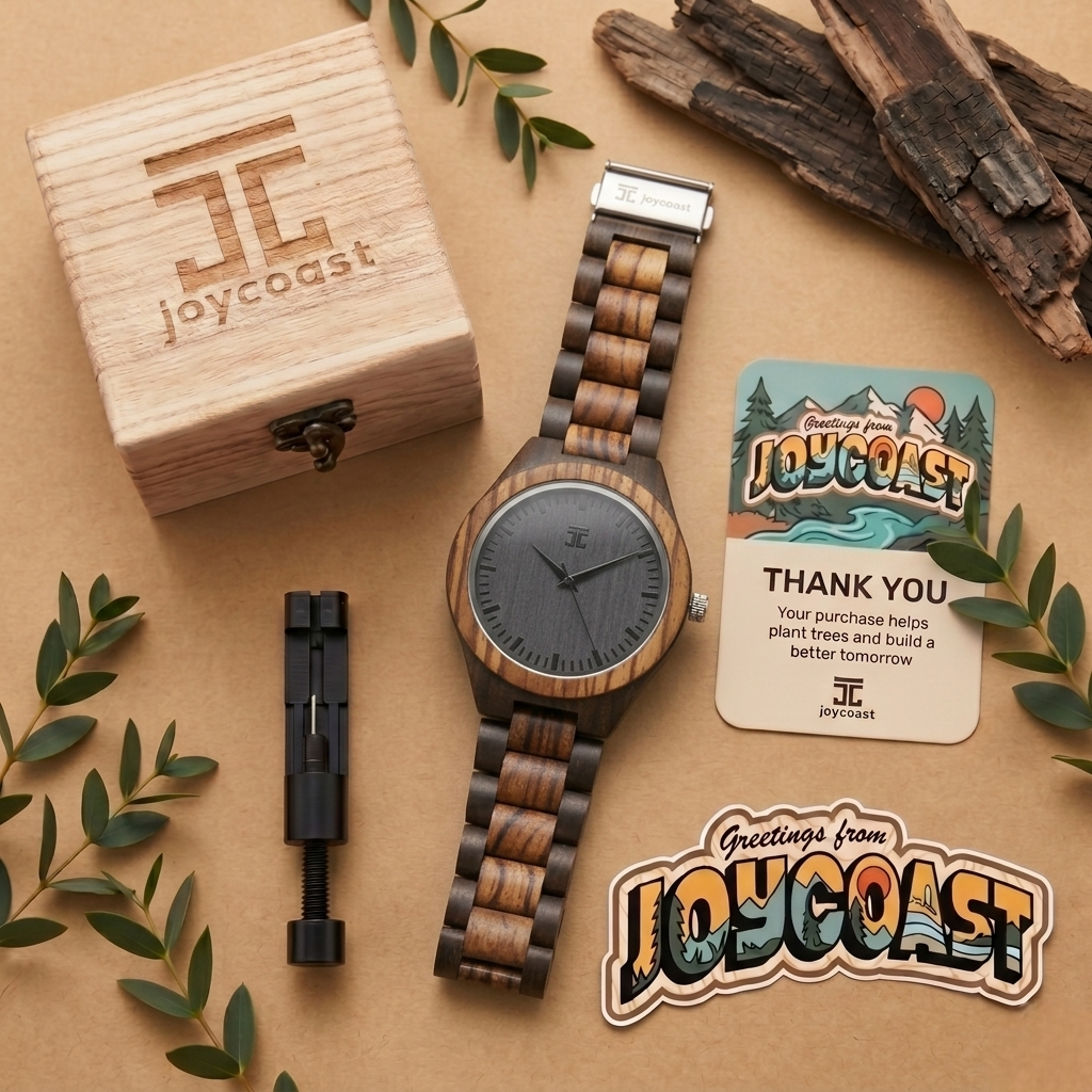 Tarzan Dark Sandalwood Zebrawood Mens Watch