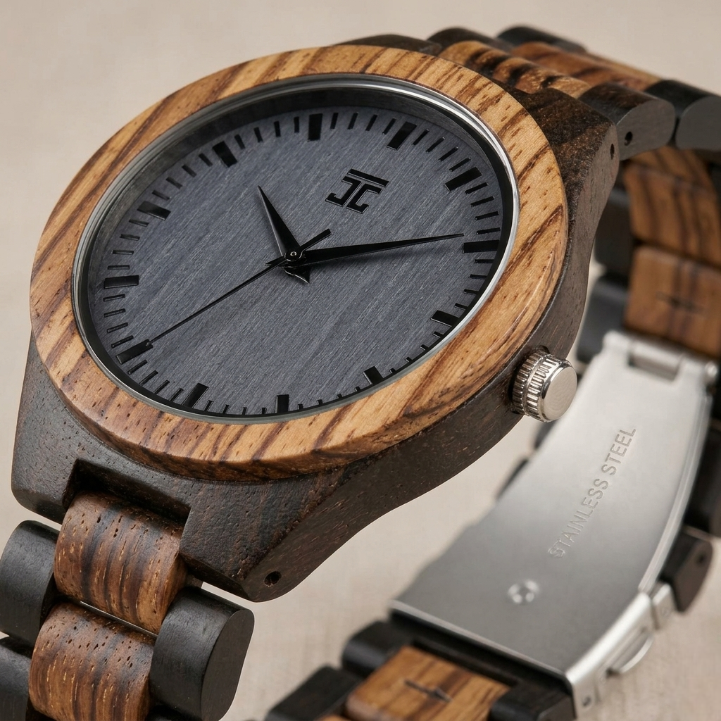 Tarzan Dark Sandalwood Zebrawood Mens Watch