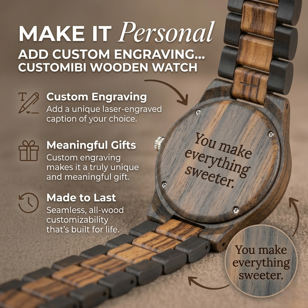 Tarzan Dark Sandalwood Zebrawood Mens Watch
