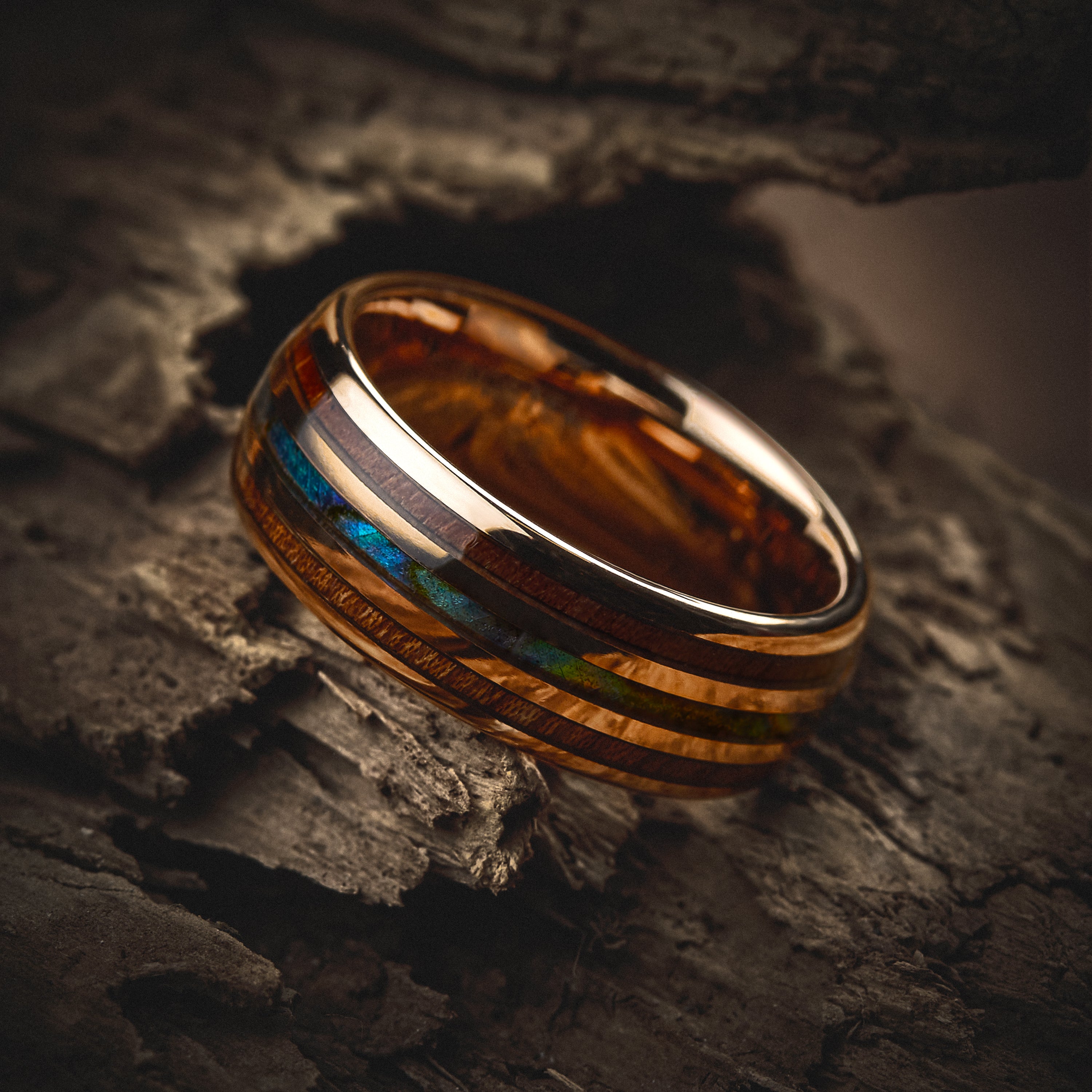 Sunset Tungsten Wood Ring | Men's | Joycoast