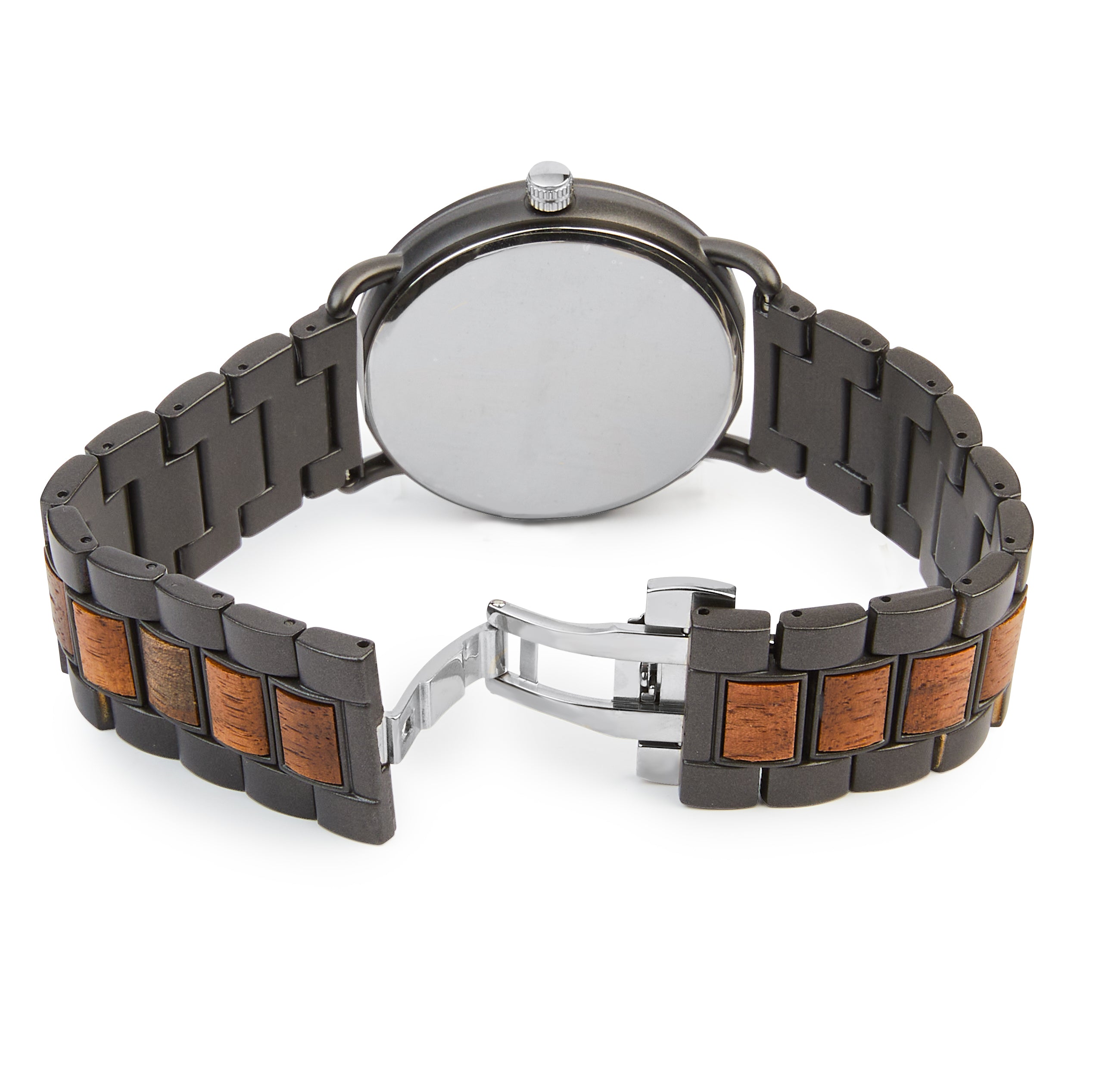 Owen Olive Wood Stainless Steel Armored Watch