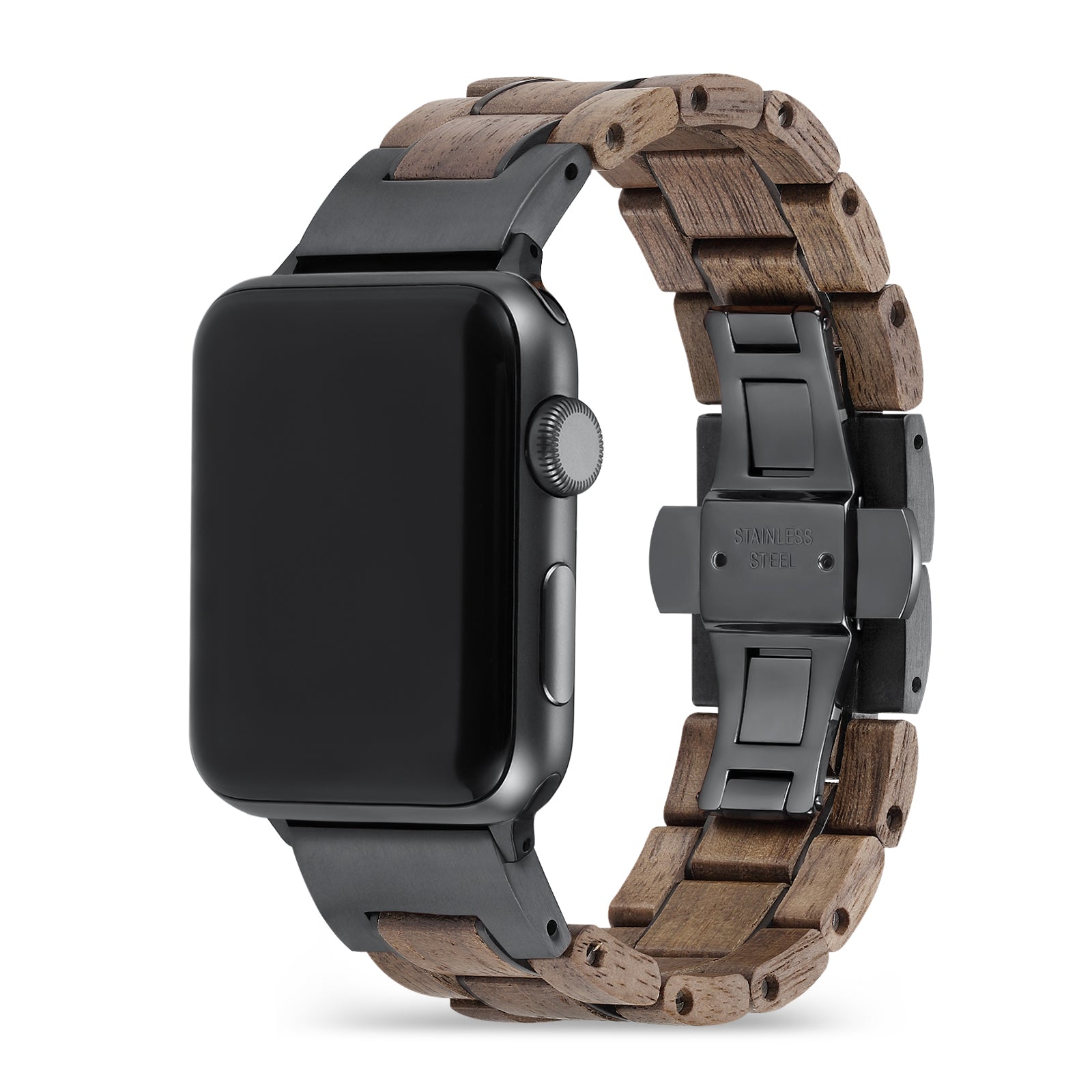 Apple Watch Band | Walnut x Black Stainless Steel - Joycoast