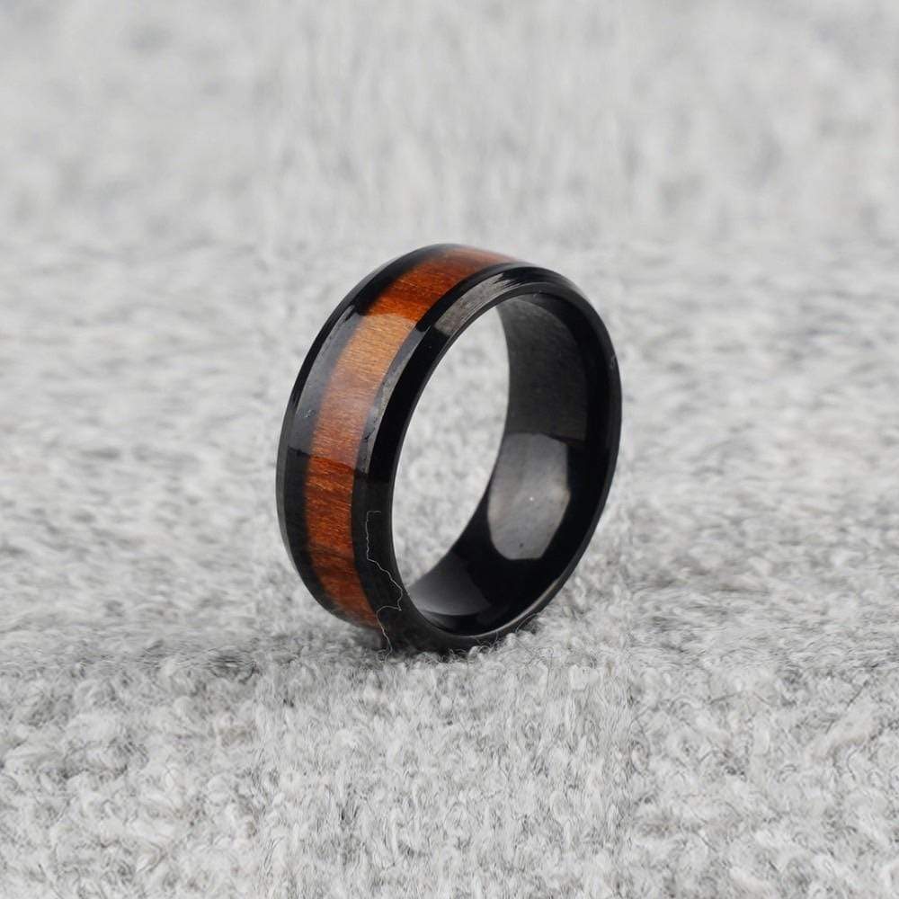 "Axe" | Tungsten & Koa Wood Ring - Joycoast