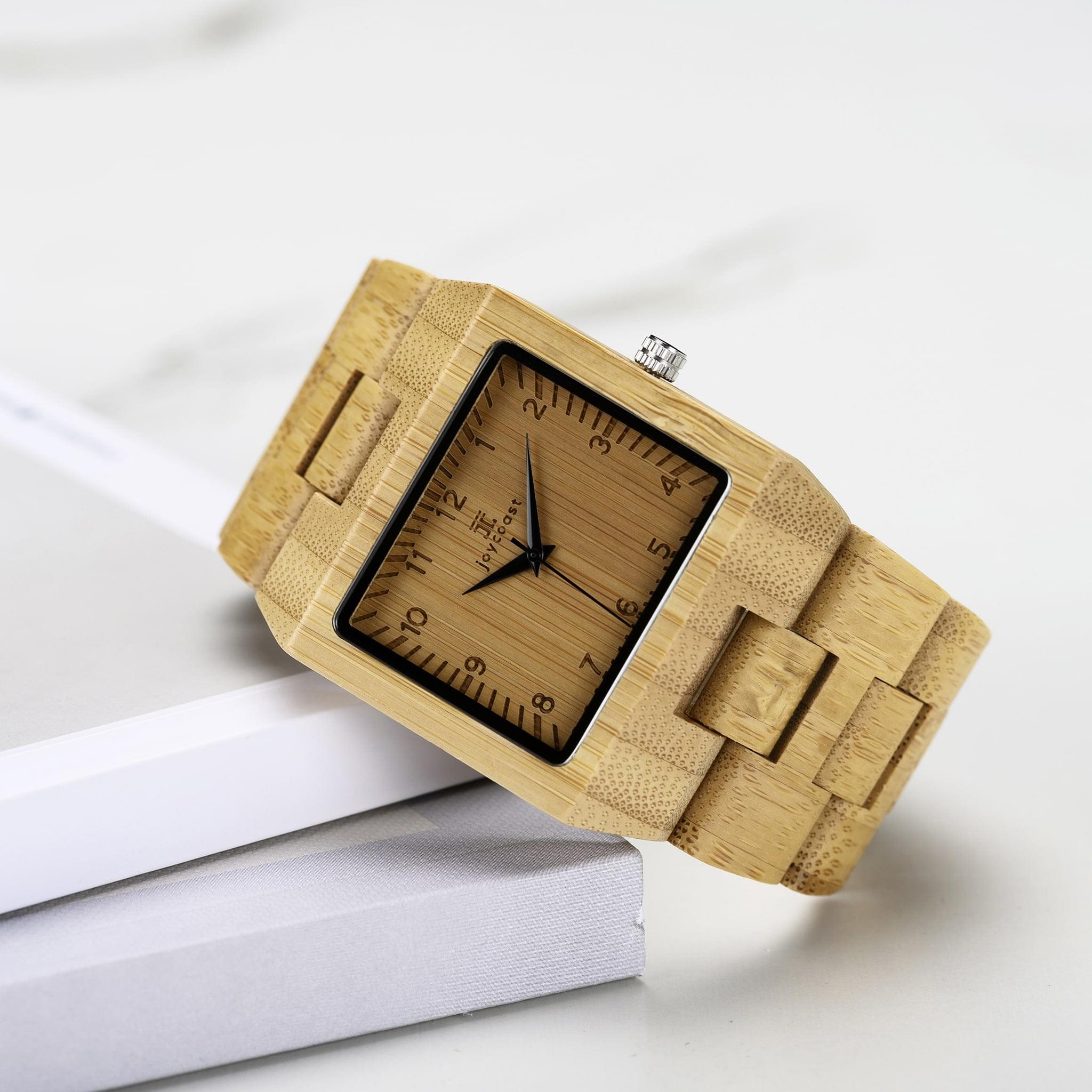 "Bsquare" | Square Wooden Watch - Joycoast