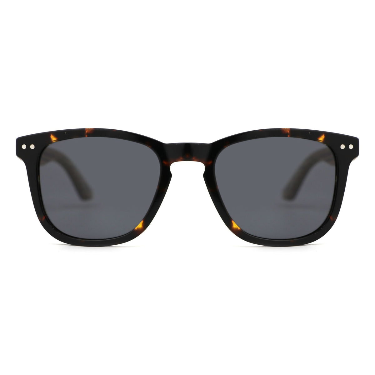Stevi Tortoise Walnut Square Wooden Sunglasses | Joycoast display picture 2