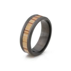 "Hemlock" | Tungsten & Teak Wood Ring - Joycoast