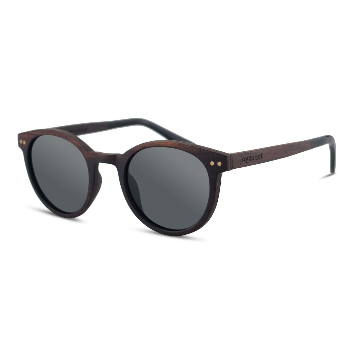 "Ebony" | Wooden Round Sunglasses - Joycoast