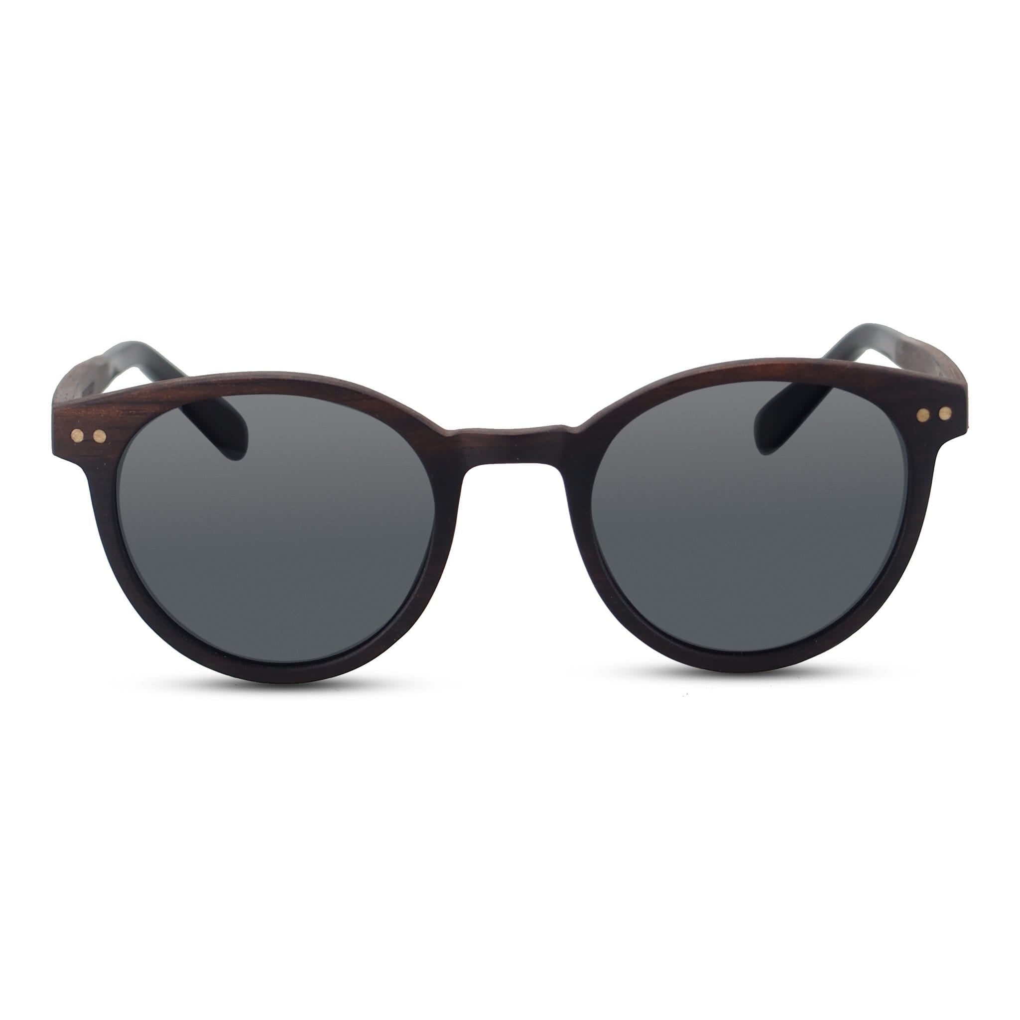 "Ebony" | Wooden Round Sunglasses - Joycoast