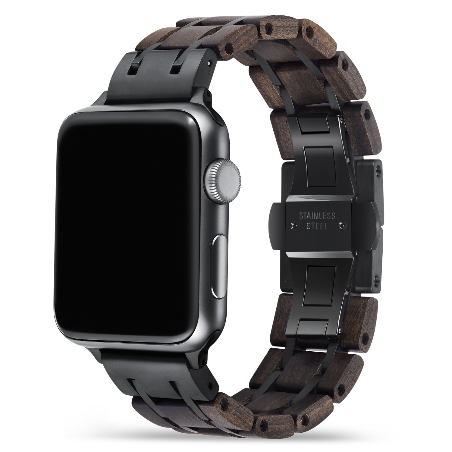 Apple Watch Band | Black Sandalwood + Stainless Steel - Joycoast