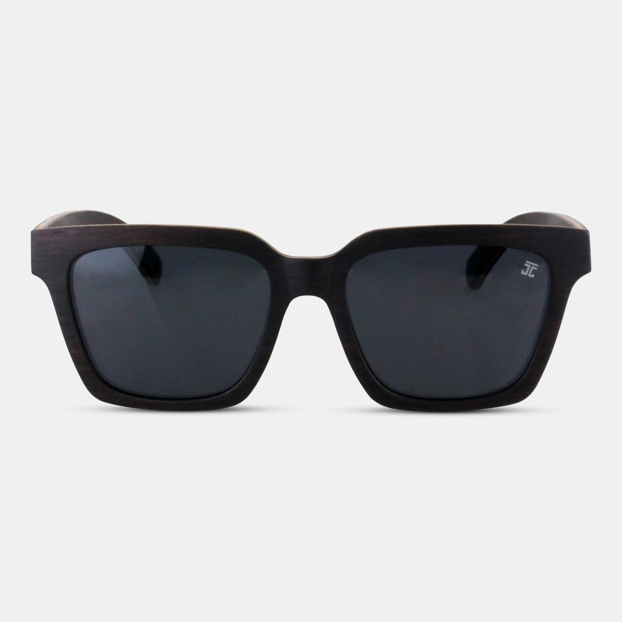 Ebony wood classic style sunglasses with Black polarized lenses