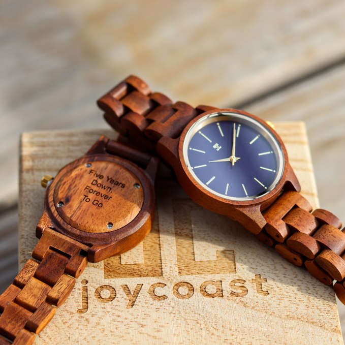 Blue Sapphire Wooden Watch by Joycoast Northstar 42mm