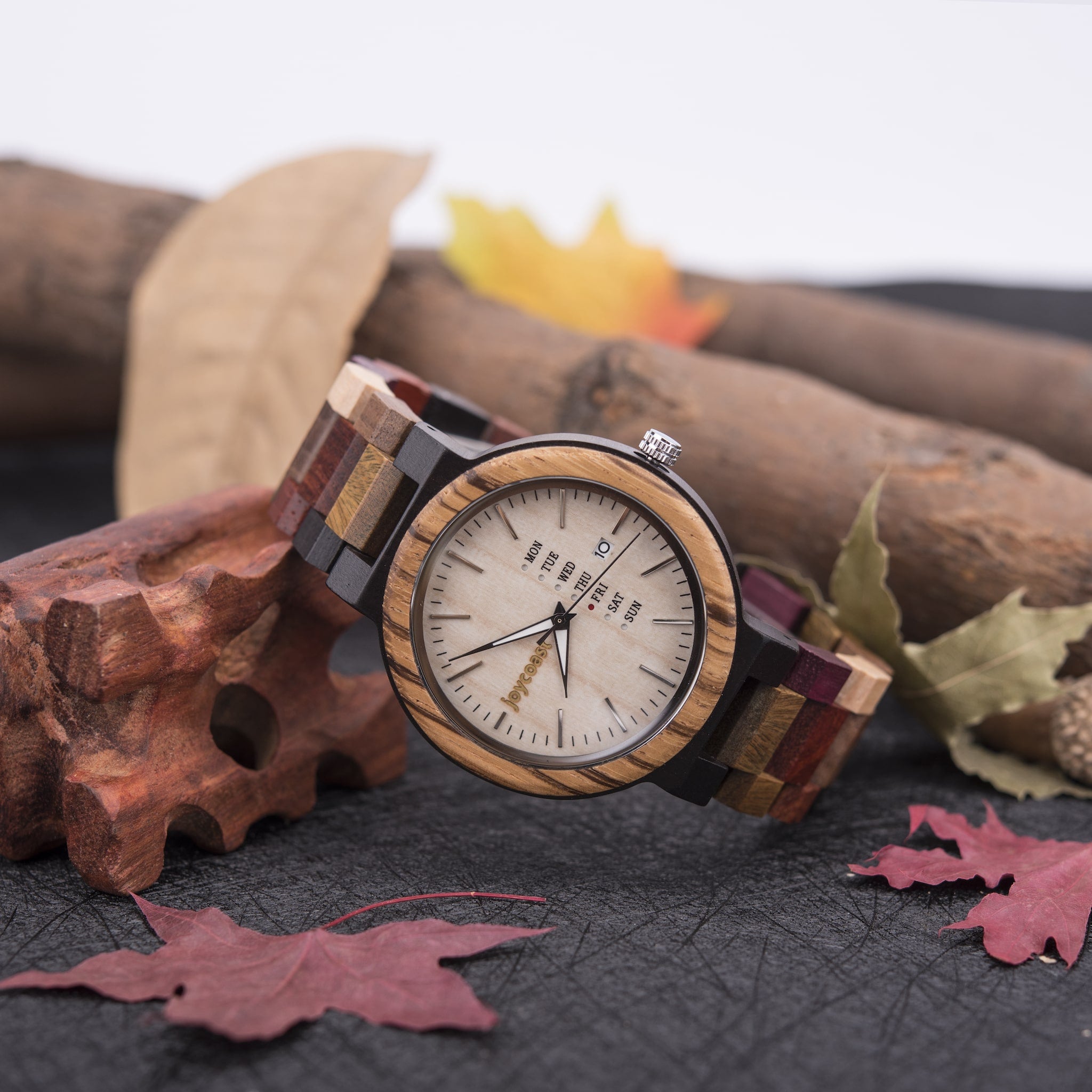 "Kaleidoscope" | Multi-Toned Wooden Watch - Joycoast